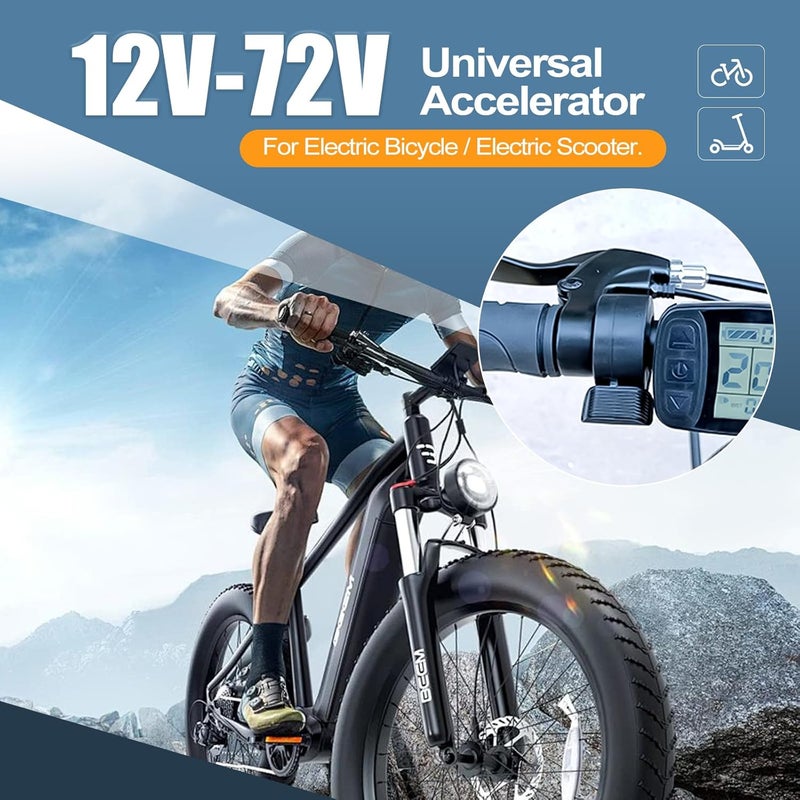 Honsen Thumb Throttle Ebike: Electric Scooter Throttle, Ebike Throttle, 7/8inch (22mm) Thumb Throttle Speed Control, 12V-72V Universal Controller for E-Bike Electric Scooters - Image 2